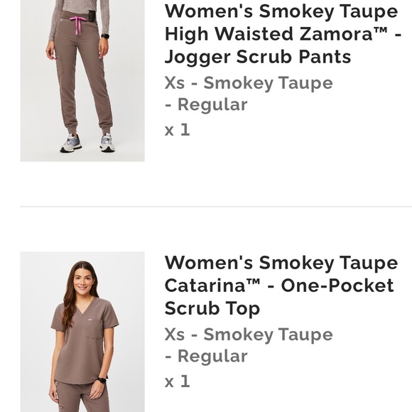 Figs Women's Brown Joggers with Pink Drawstring - Picture 4 of 4